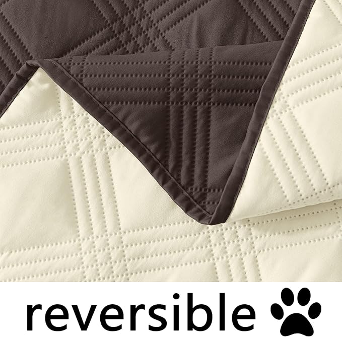 hyha Waterproof Dog Blanket, Reversible Pet Bed Blanket, Soft Sofa Couch Cover for Dogs Washable, Waterproof Pet Couch Covers for Sofa Puppy Cats Furniture Protector(40"x80", Chocolate/Beige)