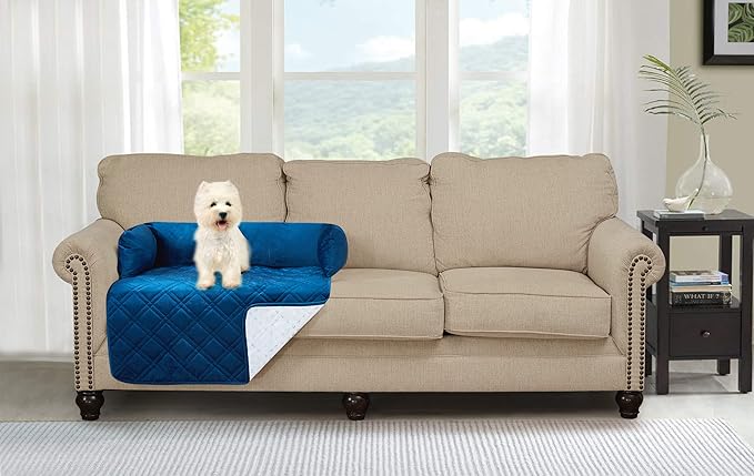 Brilliant Sunshine Premium Calming Dog Bed Mat, Silky Velvet, Removable Washable Cover, Cushion Protector and Couch Covers for Dogs, Pets, Cats, Medium, Dark Blue
