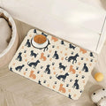 Cute Cat Paw Prints Dog Food Mat for Floors,Vintage Boho Absorbent Pet Food and Water Bowl Mats,Non-Slip Pet Feeding Mat,Pet Supplies 12" x 20"