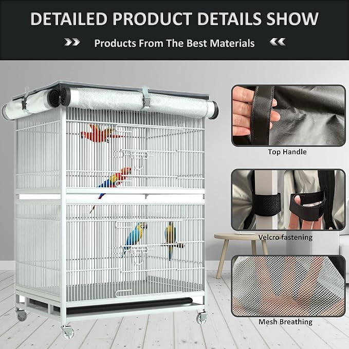 Universal Large Bird Cage Cover - Bird Cage Covers for Night, Good Night Bird Cage Cover for Large Bird Cage，Size 32inx 21inx 46in