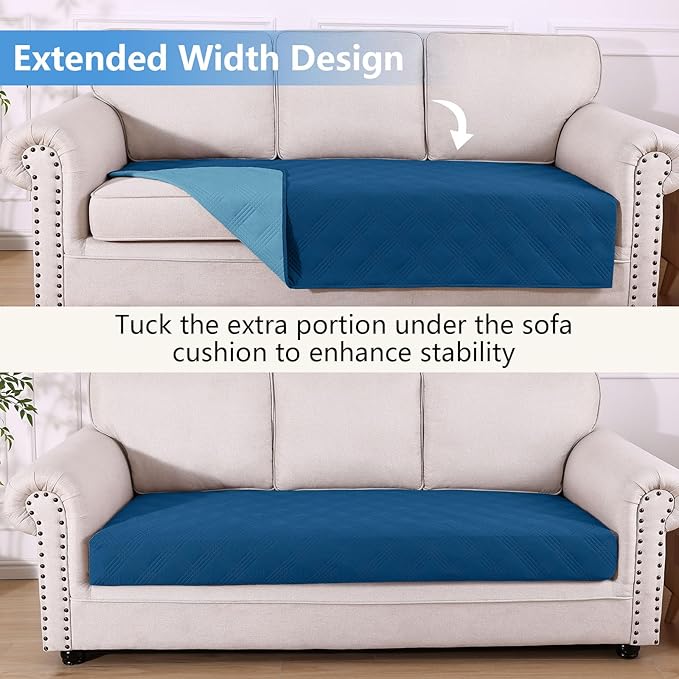 hyha Waterproof Dog Blanket, Reversible Pet Bed Blanket, Soft Sofa Couch Cover for Dogs Washable, Waterproof Pet Couch Covers for Sofa Puppy Cats Furniture Protector(40"x70", Navy Blue/Blue)