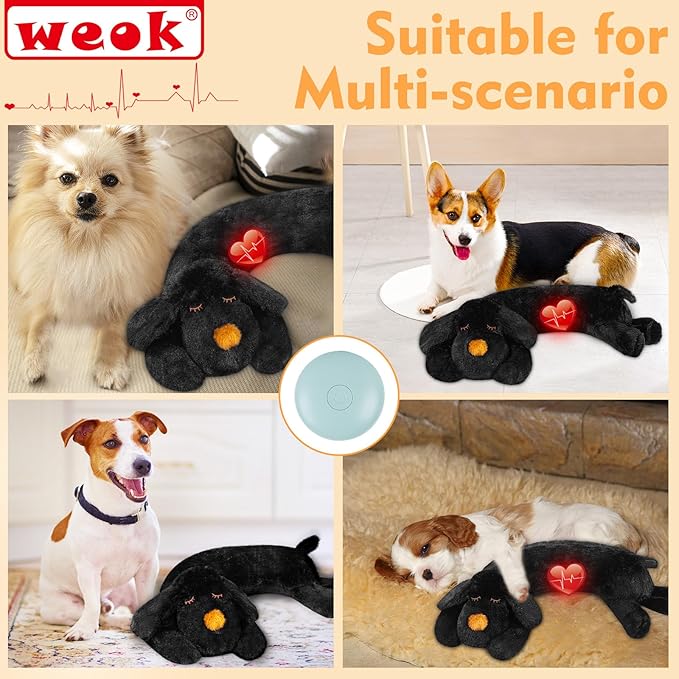 Heartbeat Puppy for Dogs-for Separation Anxiety Relief, Heartbeat Stuffed Animal Anxiety Calming Behavioral Aid Plush Toy for Dogs Cats Pets