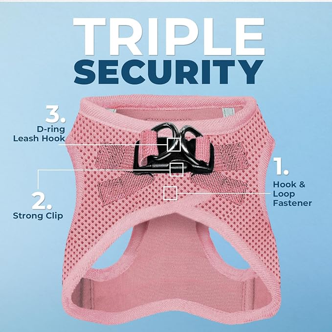 Best Pet Supplies Voyager Step-in Air All Weather Mesh Harness and Reflective Dog 5 ft Leash Combo with Neoprene Handle, for Small, Medium and Large Breed Puppies - Set (Pink), S