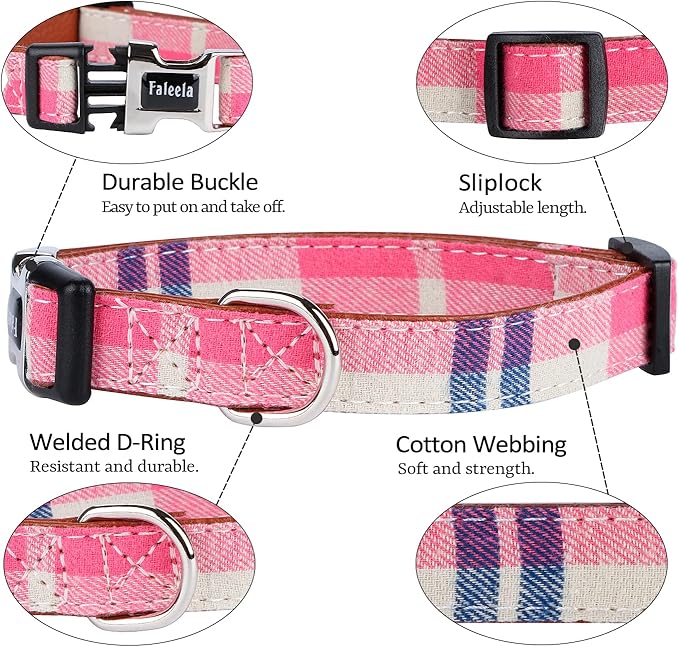 Faleela Soft &Comfy Bowtie Dog Collar,Detachable and Adjustable Bow Tie Collar,for Small Medium Large Pet (Large(Pack of 1), Pink)
