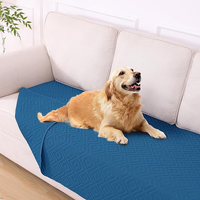 hyha Waterproof Dog Blanket, Soft Dog Bed Cover Pet Blankets, Waterproof Sofa Couch Cover for Dogs Washable, Reversible Pet Couch Covers for Sofa Furniture (40x70 Inch, Navy Blue/Navy Blue)