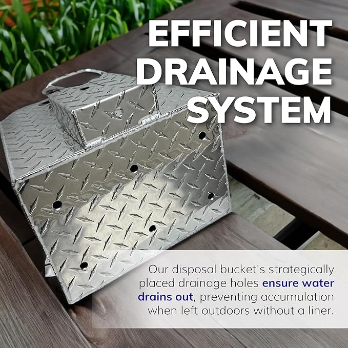 ActiveDogs Dog Poop Bucket Pet Waste Container - Heavy Duty Dog Poop Trash Can Outside Disposal Pail - A Rust-Resistant, Aluminium Metal, 5 Gallon Pail - Made in USA