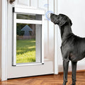 Extra-Large Electronic Dog Door,Pet Automatic Door Smart Aluminum Dog Door with Doorbell Activated Auto Lift, Lockable Weatherproof Telescoping Tunnel for Pets (XXL)