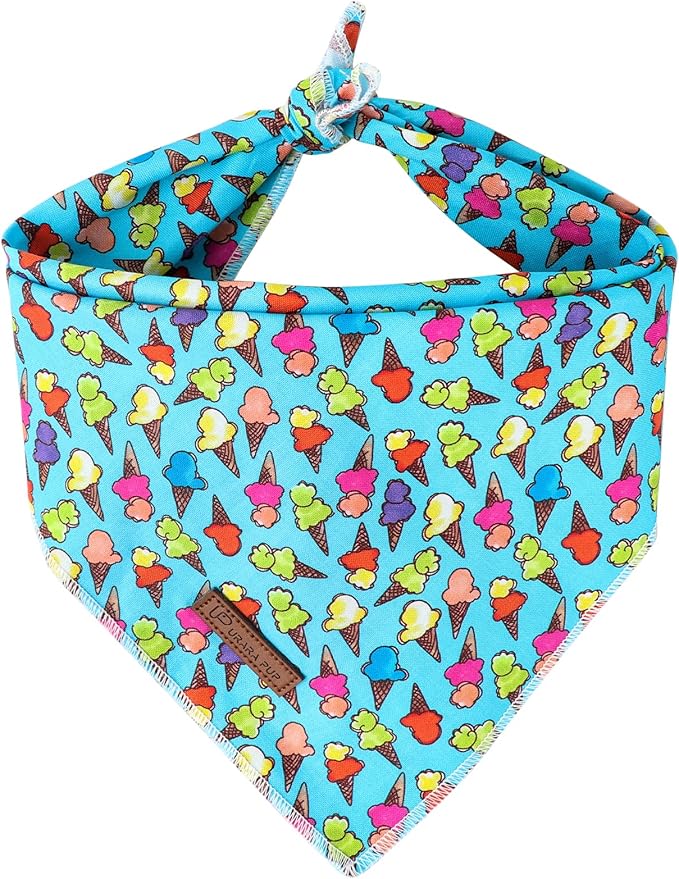 Summer Dog Bandana, Hawaii Bandana for Medium Large Dog, Cute Blue Puppy Bandana, Cotton Adorable Pet Triangle Bid Scarf Kerchief for Girl Boy Dogs