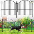 Decorative Garden Fence 24in (H) x20ft (L), 10 Pack No Dig Fence Animal Barrier for Dog with Lock, Arched Flower Bed Edging, Wire Border Panel Fencing for Yard Patio Outdoor Decor
