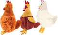 Best Pet Supplies Interactive Squeaky Dog Chew Toy, Ideal Dog Toys for Chewers, Small, Medium & Large Dogs, and Fetch Lovers - Crinkle Chicken (Brown, Beige, Wine Red), Large
