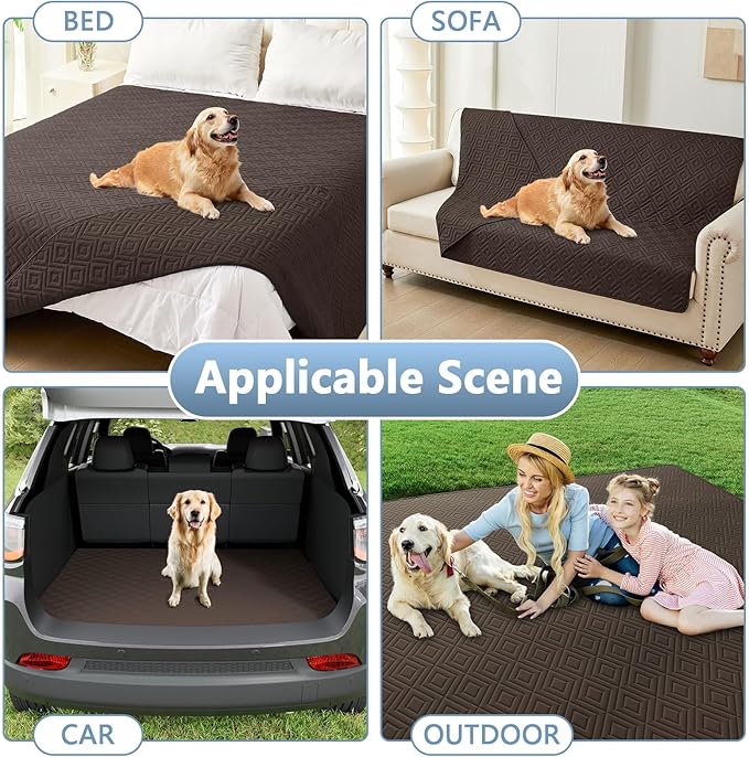 hyha Waterproof Dog Blanket, Soft Dog Bed Cover Pet Blankets, Waterproof Sofa Couch Cover for Dogs Washable, Reversible Pet Couch Covers for Sofa Furniture (30x70 Inch, Chocolate/Chocolate)
