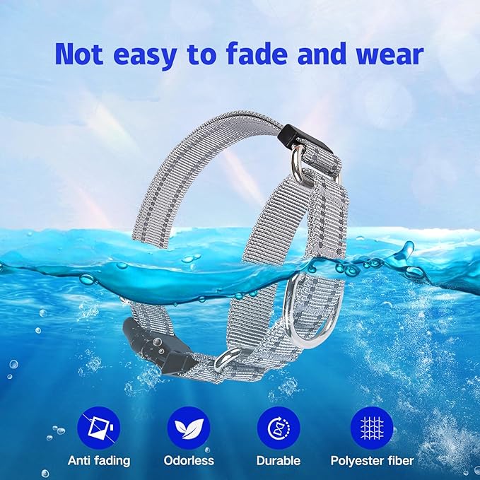 Martingale Dog Collar, Adjustable Nylon Reflective Collar with Buckle No Pull Dog Collar for Small Medium Large Dogs (Grey, M)