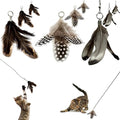 Feather Toys Replacements (9 Pc) - Cat Toys & Kitten Toys for Indoor Kittens, Set of Replacement Feather Attachments Extra Small and Durable, for Cat Wands, Natural and Safe, Cat Lures