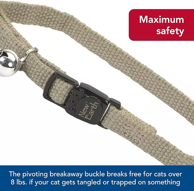 Coastal Pet New Earth Soy Adjustable Breakaway Cat Collar - Eco-Friendly, Odor-Resistant and Adjustable Cat Collar, Rose, 3/8" x 08"-12"