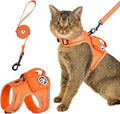 OneTigris Cat Harness and Leash - Escape Proof Soft Adjustable Kitten Harness, Breathable, Comfortable, Durable Water-Resistant Tactical Vest with Reflective Strips and Pocket for Cat Tracker