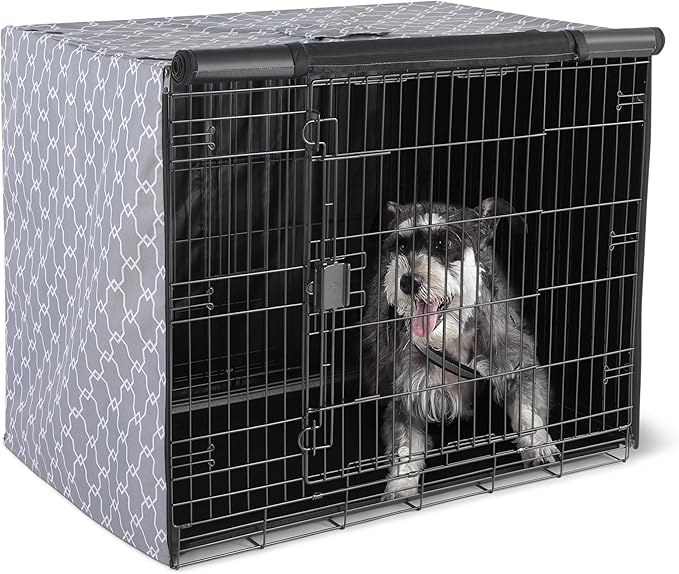 Amazon Basics Dog Cage Cover for 42-inch Wire Crates, Heavy-Duty with Zippered Panels
