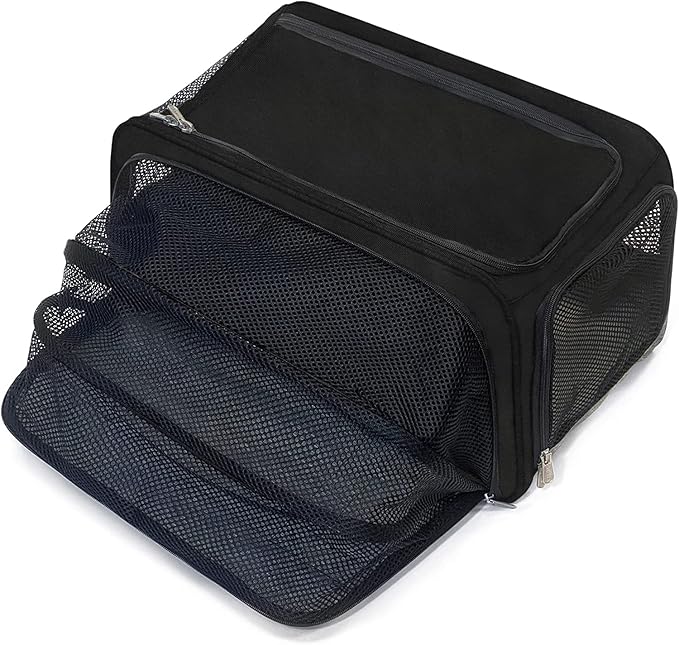Sherpa Expandable Travel Pet Carrier, Airline Approved & Guaranteed On Board - Black, Medium