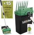 Neater Pet Brands Lift N’ Bag 2.0 Dog Pooper Scooper with Bag Attachment & 22" Pole for Small to Large Dogs, New & Improved Design, 15 Refill Bags, Heavy Duty Dog Poop Scooper for Yard, One-Hand Use