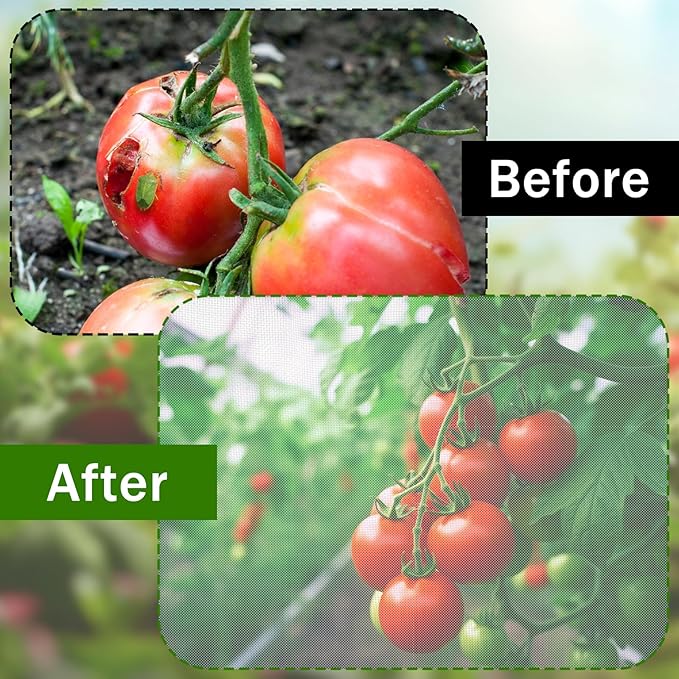 3 Pcs Round Tomato Cage Bird Netting Plant Cover, 59" x 15.7" Insect Bird Barrier Tomato Cage Protection Cover with Zipper & Drawstring for Protecting Tomatoes, Fruit, Trellis Plants