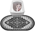 Bienbee Cat Litter Mat, 24" x 15" Litter Box Mat Rug with Non-Slip Bottom,Urine and Water Proof, Easy to Clean Cat Supplies Essentials for Indoor Kitty Kitten Floor, Black M