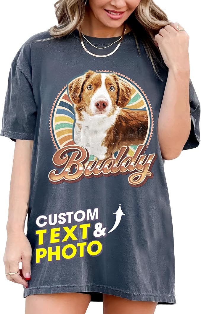 JIX & JOKY Custom Your Own Bootleg Rap Shirts with Dog Faces Custom Pet Shirt for Men Graphic Tshirt Gift Idea for Pet Lovers