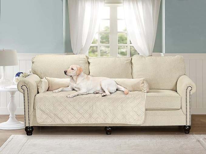 Brilliant Sunshine Premium Calming Dog Bed Mat, Silky Velvet, Removable Washable Cover, Cushion Protector and Couch Covers for Dogs, Pets, Cats, Extra Large, Beige Natural