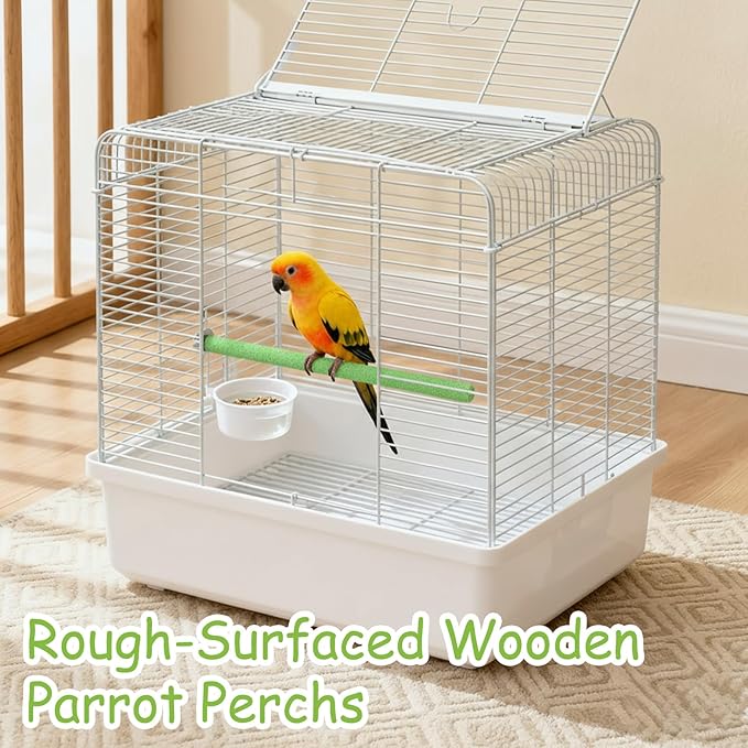 3 Pcs Wood Bird Cage Perch Parrot Perch Stand, Wood Perches Toy Platform Paw Grinding Stick Bird Perches Covers Cage Accessories for Small Medium Birds Like Parakeet Budgies Lovebird Canary (Colorful)