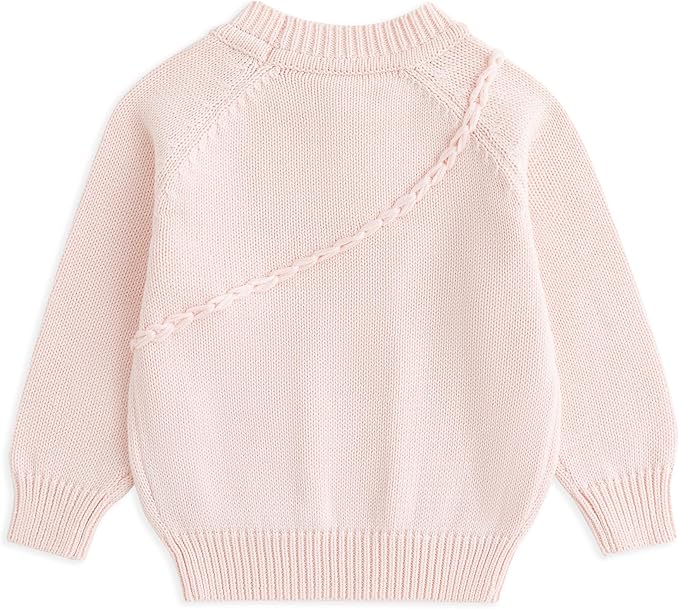 Simplee kids Baby Girl Knit Sweater with Bear in The Pocket Toddler Pullover Sweater Cute Fall Winter Clothes
