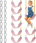 Sunnyglade 8PCS Swings Seats Heavy Duty with 66" Chain, Playground Swing Set Accessories Replacement with Snap Hooks, Support 250lb (8, Pastel Pink)