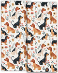 Cute Dachshund Hand Towels - 2 Pack,14.5" X 28",Soft Microfiber Polyester Cartoon Towel Set with Weiner Dog-Lover & Floral Pattern,for Rustic Bathroom Kitchen Spa Hotel Decor Gifts Women Girls