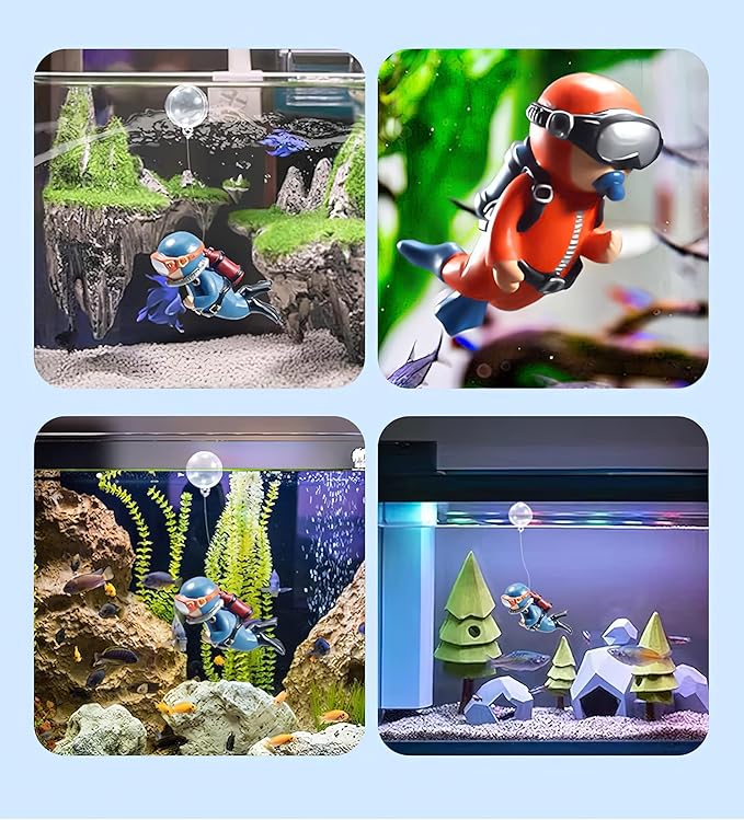 Mixed Color Floating Fish Tank Decorations - Cute Little Astronauts Aquarium Accessories - Suitable for All Kinds of Fish Tanks