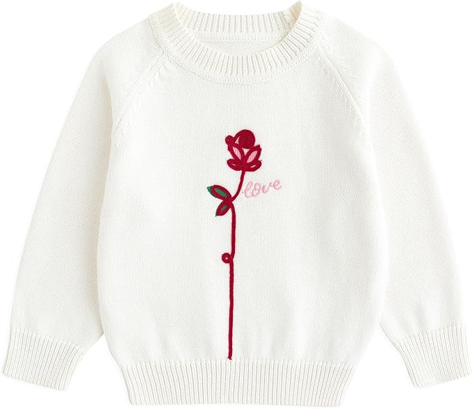 Simplee kids Baby Girl Knit Sweater with Bear in The Pocket Toddler Pullover Sweater Cute Fall Winter Clothes