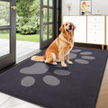 Buganda Dog Door Mat for Muddy Paws, Absorbent Dirt Trapper Washable Indoor Doormats, Non Slip Low-Profile Mud Mat for Dogs, Front Entrance Doormat for Inside Floor (47x32 Inches, Dark Grey)