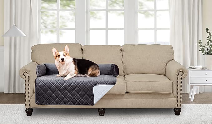 Brilliant Sunshine Premium Calming Dog Bed Mat, Silky Velvet, Removable Washable Cover, Cushion Protector and Couch Covers for Dogs, Pets, Cats, Large, Grey