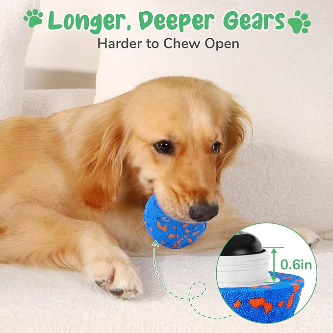 Smart Interactive Dog Toys,Vibrating Dog Ball,Electric Dog Chew Toys for Medium and Large Dogs,Chew-Proof Shell,Automatic Moving/Bouncing/Rotating, E-TPU Material,Ip68 Waterproof