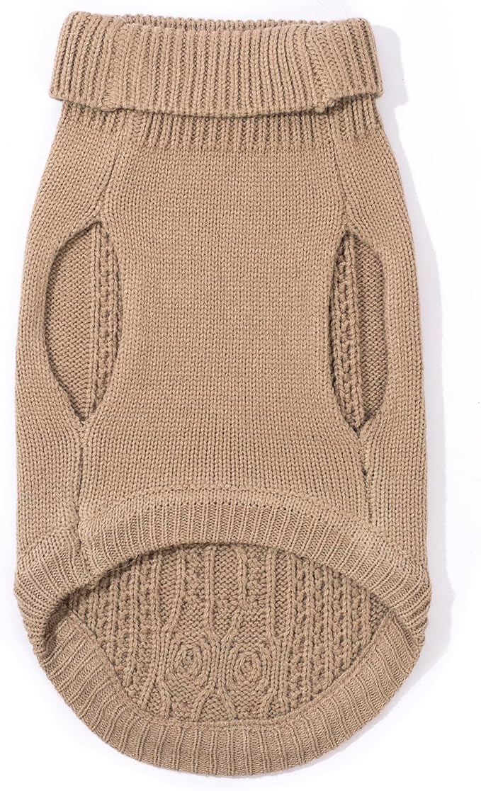 Stretchy Cat Sweater - 17 Colors & 6 Sizes | Snug Winter-Ready Knit for Boy/Girl Cats & Kittens(Khaki, X-Small)