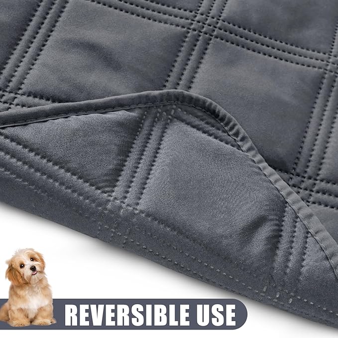 Smiry Waterproof Dog Bed Cover Blanket 40x50, Soft Reversible Pet Blanket, Washable Leakproof Cats Dogs Couch Cover for Sofa, Couch, Furniture, Dark Grey/Dark Grey