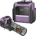 Cat Backpack Carrier with Detachable Play Tunnel, 2 in 1 Cat Tunnel Backpack Suitable for Carrying & Playing, Expandable Dog Carrier for Small Medium Kitten Puppy, Suitable for Travel Hiking Camping