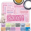 Personalized Dog Cat Food Mat Waterproof Non Slip Pet Bowl Name Mat Absorbent Quick Dry Custom Feeding Mat for Floors Dog Cat