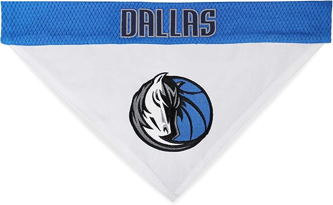 Pets First NBA Dog Bandana - Dallas Mavericks Reversible Pet Bandana. 2 Sided Home & Away Sports Bandana with a PREMIUM Embroidery TEAM Logo, Small/Medium