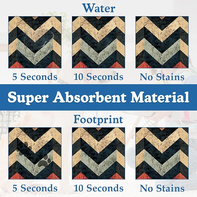 Vintage Plaid Pet Food Mat for Cats and Dogs–Christmas Stocking Absorbent Quick Dry Feeding Placemat, Non Slip Rubber Base, Waterproof Bowl Mat for Indoor Use, Pet Supplies 12"x20"