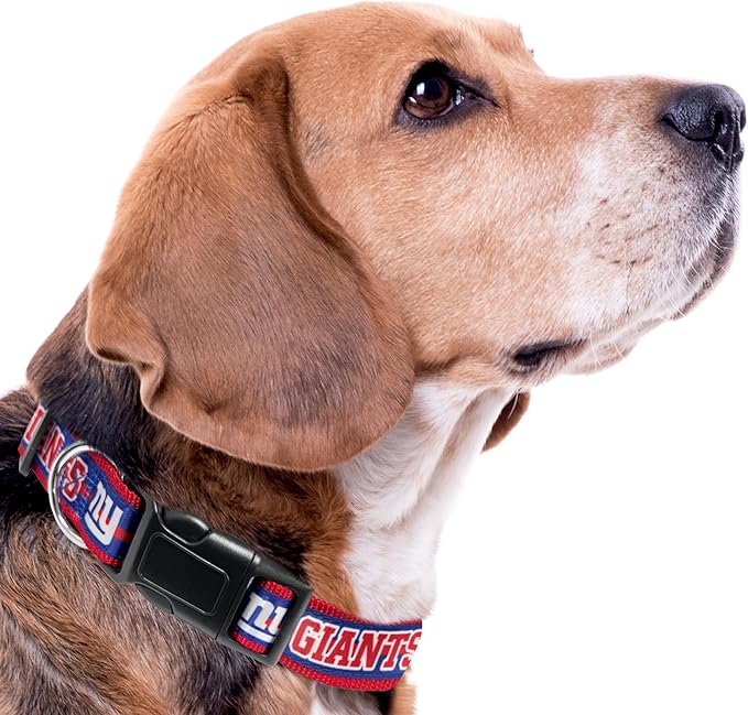 Pets First NFL New York Giants Licensed PET COLLAR, Small - Heavy-Duty, Strong, and Durable Dog Collar. Available in 31 Football Teams and 4 Sizes