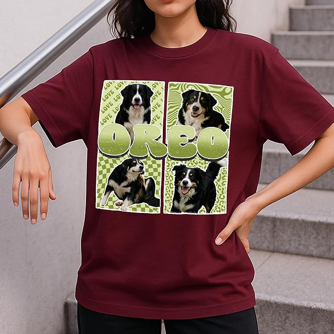 H-DEWALL Custom Shirts Custom Bootleg Rap Shirt for Him Custom Face Shirt with Photo Pet Custom Tees Gift for Dog Cat Lover
