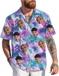 Custom Hawaiian Shirt with Face Photo Picture for Men Women Kids Youth Adult, Tropical Personalized Hawaiian Shirts Gift