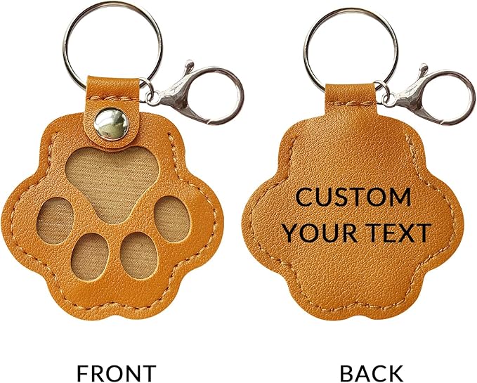 Dog Hair Keychain, Leather Pet Hair Collector Keychains, Pet Fur Keepsake Gift, Paw Charm for Collecting Cat Dogs Fur