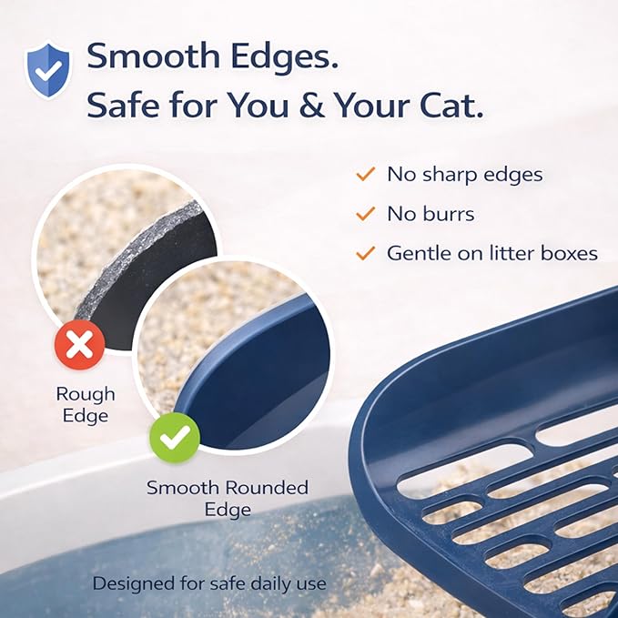 Cat Poop Scooper Cleaning Shovel, Plastic Candy Color Shovel, Ergonomic Pet Cleaning Tool, Litter Box Scooper, Large Cat Litter Scoop. (Blue)