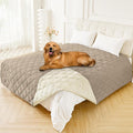 Smiry Waterproof Dog Bed Cover Blanket 82x82, Soft Reversible Pet Blanket, Washable Leakproof Cats Dogs Couch Cover for Sofa, Couch, Furniture, Taupe/Beige