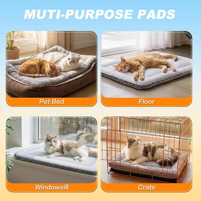 Self Warming Cat Bed, Reversible Warming Cooling Cat Bed, Winter Warm Cats Pad & Summer Cooling Cats Mat, Soft Pet Mat for Kitty & Small Dogs, Perfect for Crates, Kennels, Beds, Sofas, Gray, 18"x24"