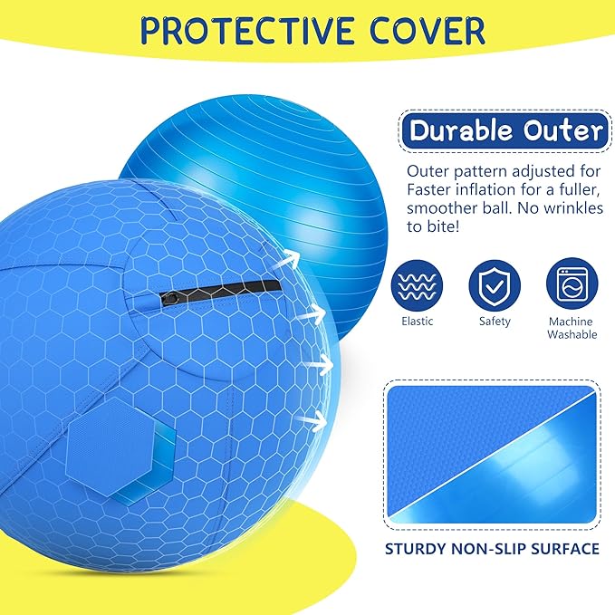 Herding Ball for Dogs and Horses - 18" Dog Herding Ball for Australian Shepherd Collie, Jolly Ball for Dogs Agility Equipment, Herding Ball Durable Bite-Resistant with Reinforced Stitching - Blue
