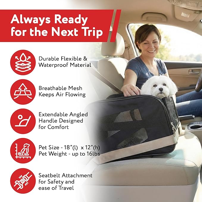dbest products Pet Smart Cart, Medium, Black, Rolling Carrier with wheels soft sided collapsible Folding Travel Bag, Dog Cat Airline Approved Tote Luggage backpack